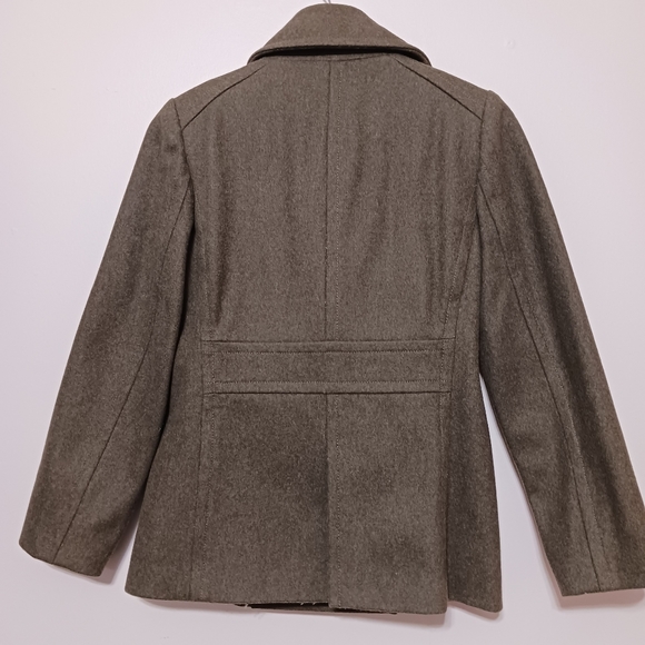 J Crew PS Wool double breasted Pea Coat Womens Button Pockets Slit in back Lined - Picture 3 of 5